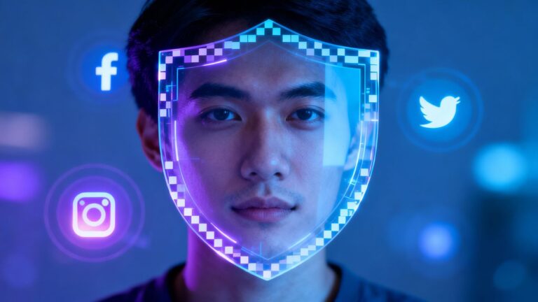 Proteção de privacidade no Facebook e redes sociais.