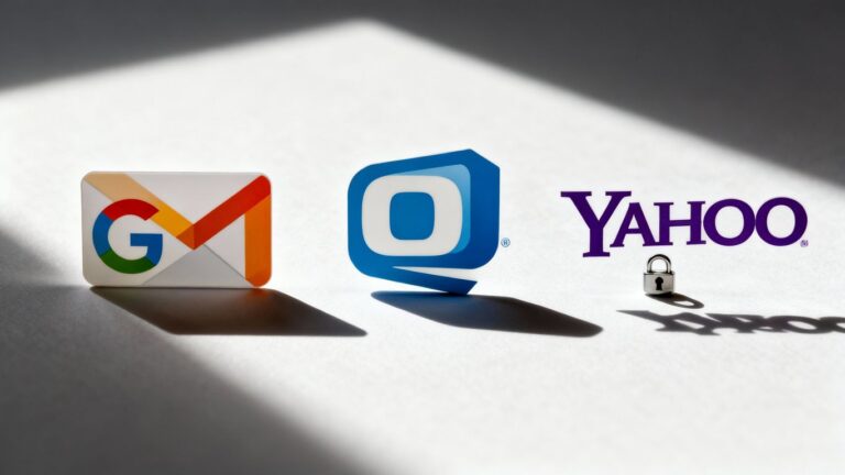 Logos do Gmail, Outlook e Yahoo