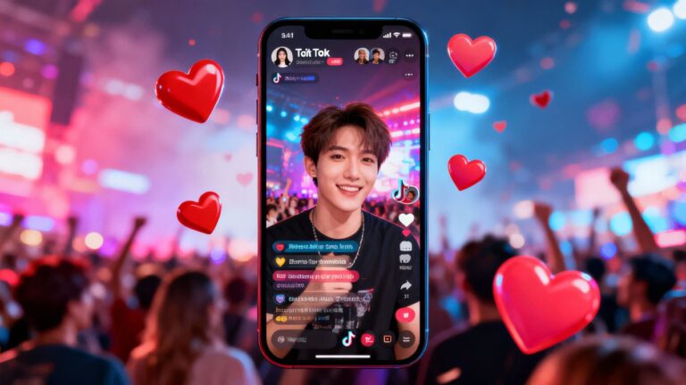 Tela de live do TikTok com engajamento alto.