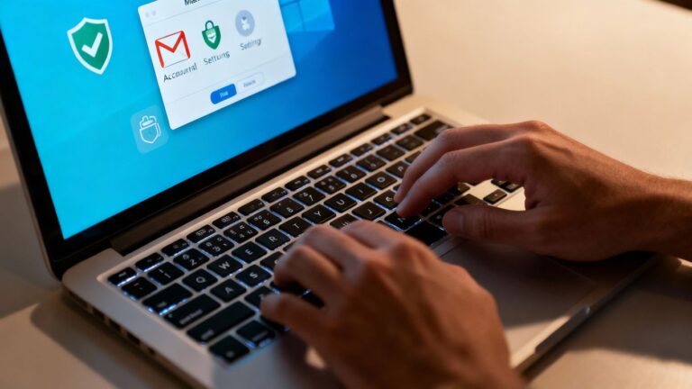 Atualizando informações de recuperação no Gmail.