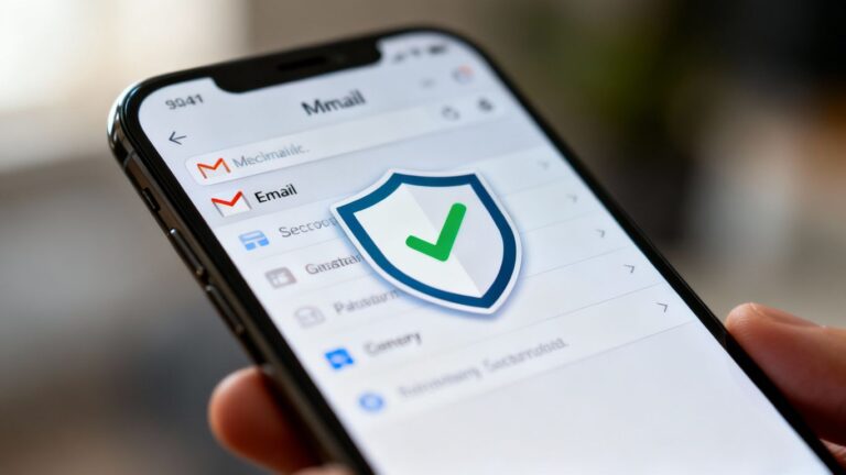 Ícone de escudo do Gmail com um sinal de verificação.