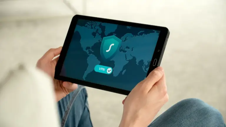 Aplicativo de VPN em um tablet